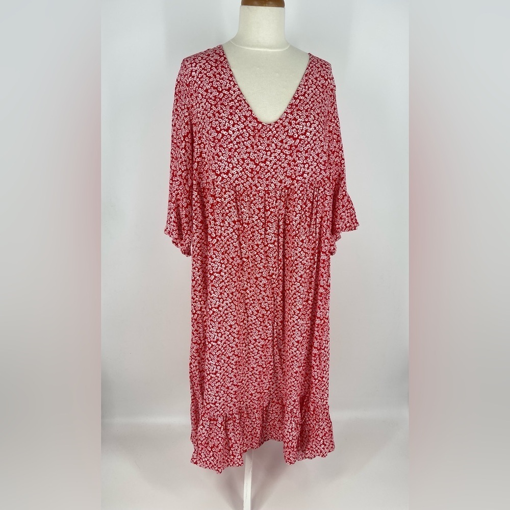 COZY Floral Red Dress (B23#4)